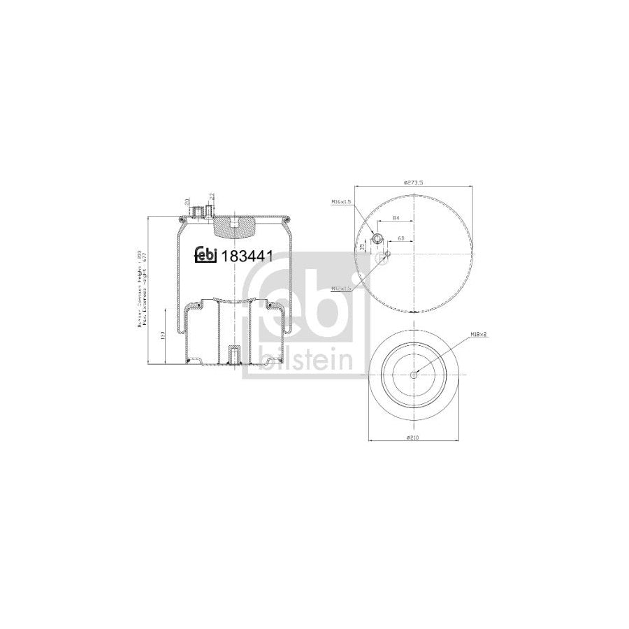 Febi Bilstein 183441 Boot, Air Suspension