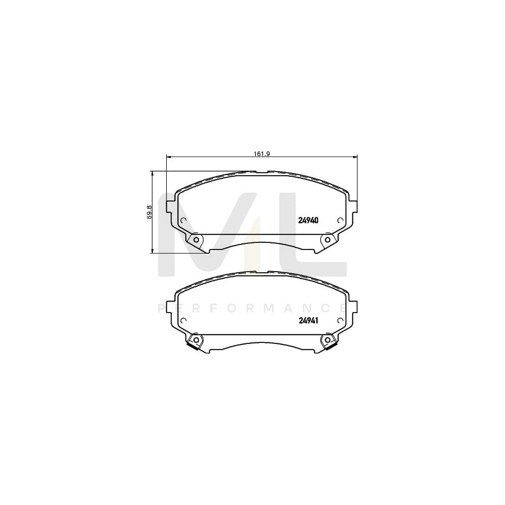 Hella 8DB 355 015-141 Brake Pad Set For Cadillac Cts With Acoustic Wear Warning