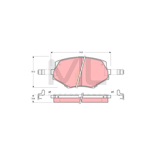 TRW Gdb3103 Brake Pad Set For Mazda Mx-5 With Acoustic Wear Warning, With Accessories | ML Performance Car Parts