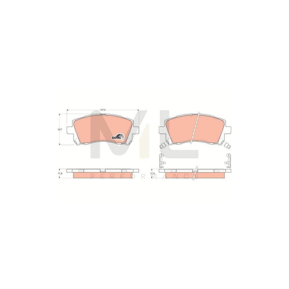 TRW Cotec Gdb3217 Brake Pad Set With Acoustic Wear Warning, With Accessories | ML Performance Car Parts
