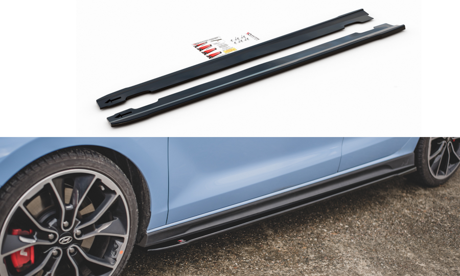 Maxton Design HY-I30-3-N-SD3T Side Skirts Diffusers V.4 Hyundai I30N MK3 / MK3 FL Hatchback / Fastback | ML Performance US Car Parts
