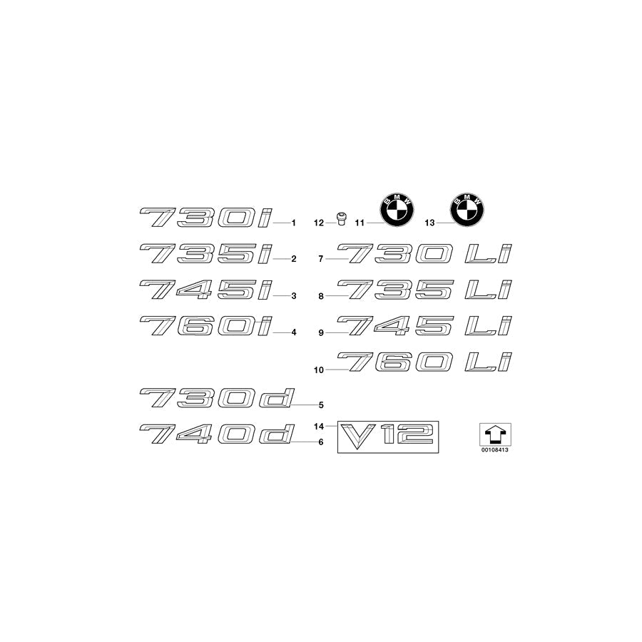 Genuine BMW 51147033243 E66 E67 Label - 745LI - (Inc. 745Li & 745LiS) | ML Performance US Car Parts