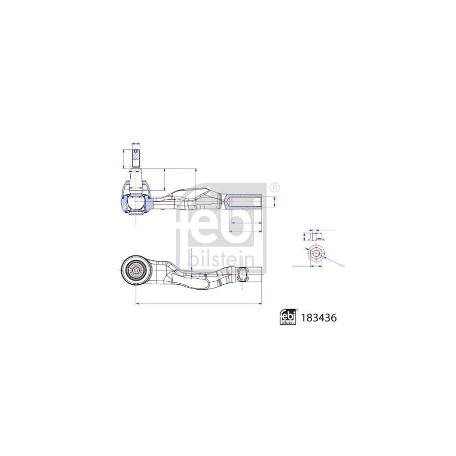 Febi Bilstein 183436 Track Rod End for Porsche Panamera