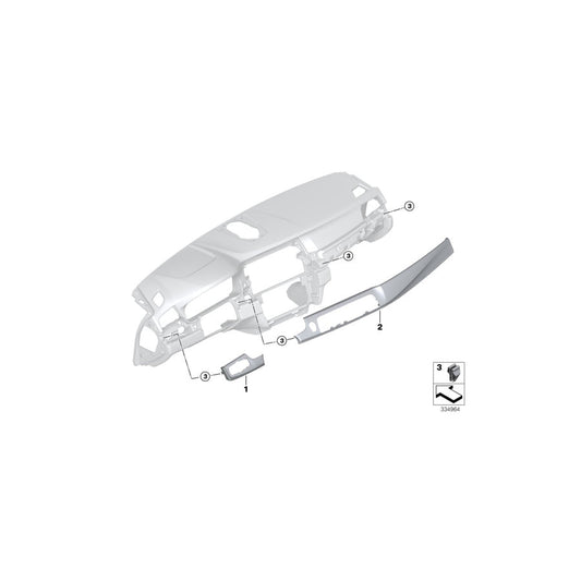Genuine BMW Mini 51459292294 F10 F11 Cover, Dashboard, Aluminium, Right TRACE (Inc. 520i, 525d & 520d) | ML Performance US Car Parts
