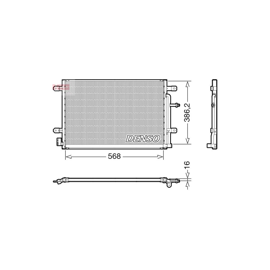 DENSO DCN02038 Air Conditioning Condenser for Audi A4