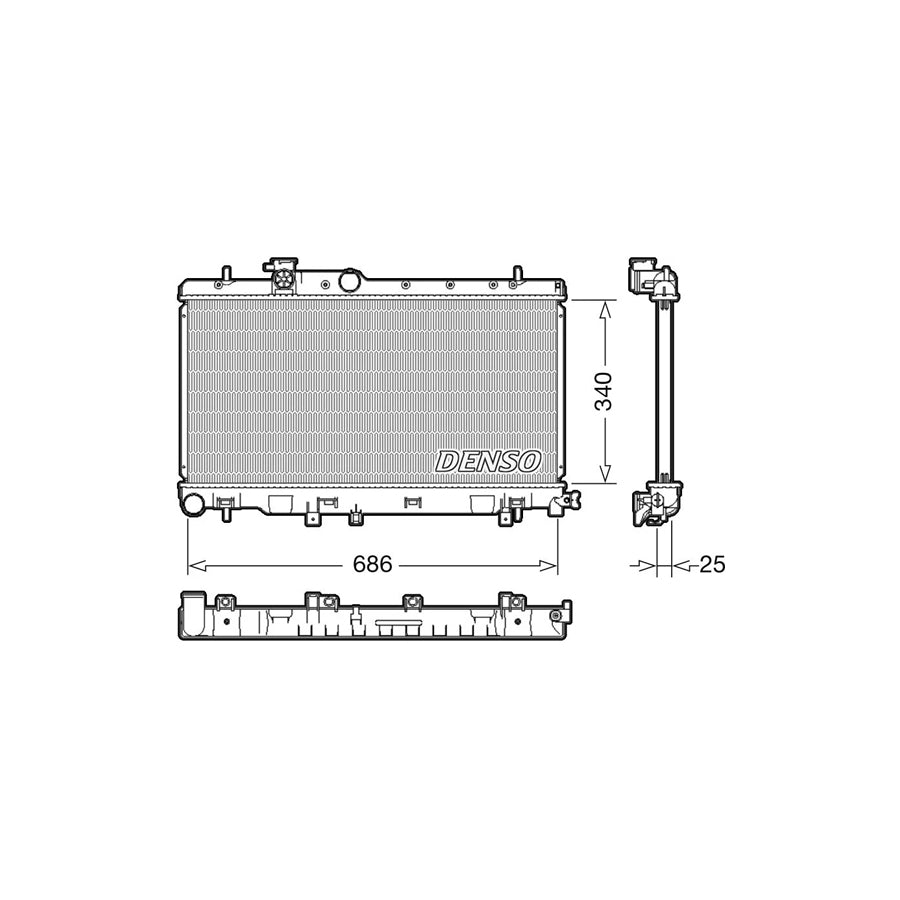 DENSO DRM36020 Engine Radiator for Subaru Impreza