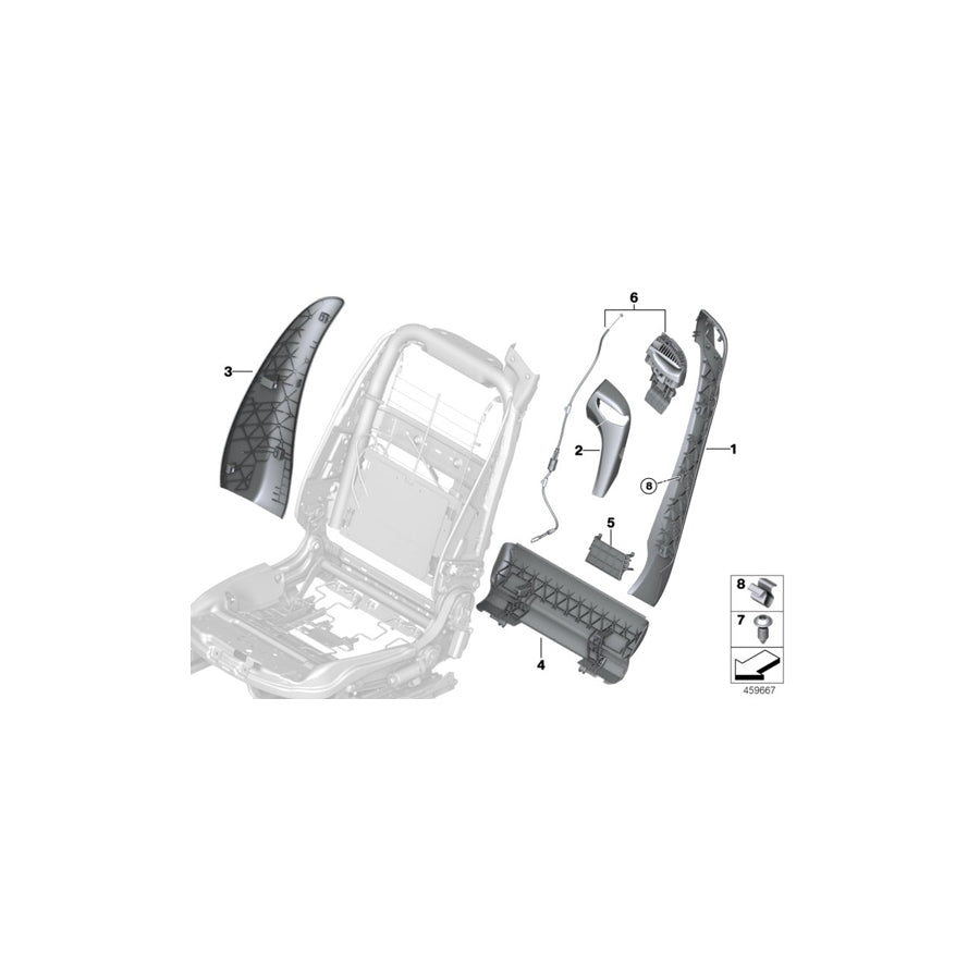 Genuine BMW 52107374782 F33 Trim For Backrest, Outer Right VENETOBEIGE (Inc. 428iX, 435i & 420d) | ML Performance US Car Parts