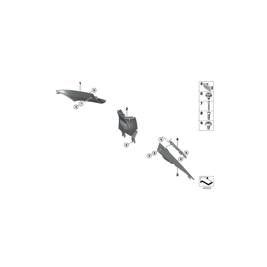 Genuine BMW 51437433498 F92 G15 Bracket, Column C Cover, Right (Inc. M850iX, 840i & 840iX) | ML Performance US