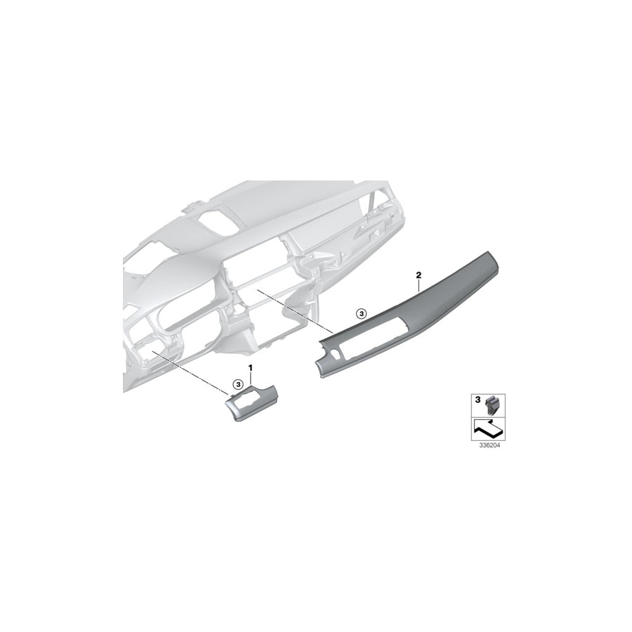 Genuine BMW 51459292256 F07 Trim, I-Panel, Wood, Ash, Passenger BRAUN (Inc. 550i, 535dX & 530dX) | ML Performance US Car Parts