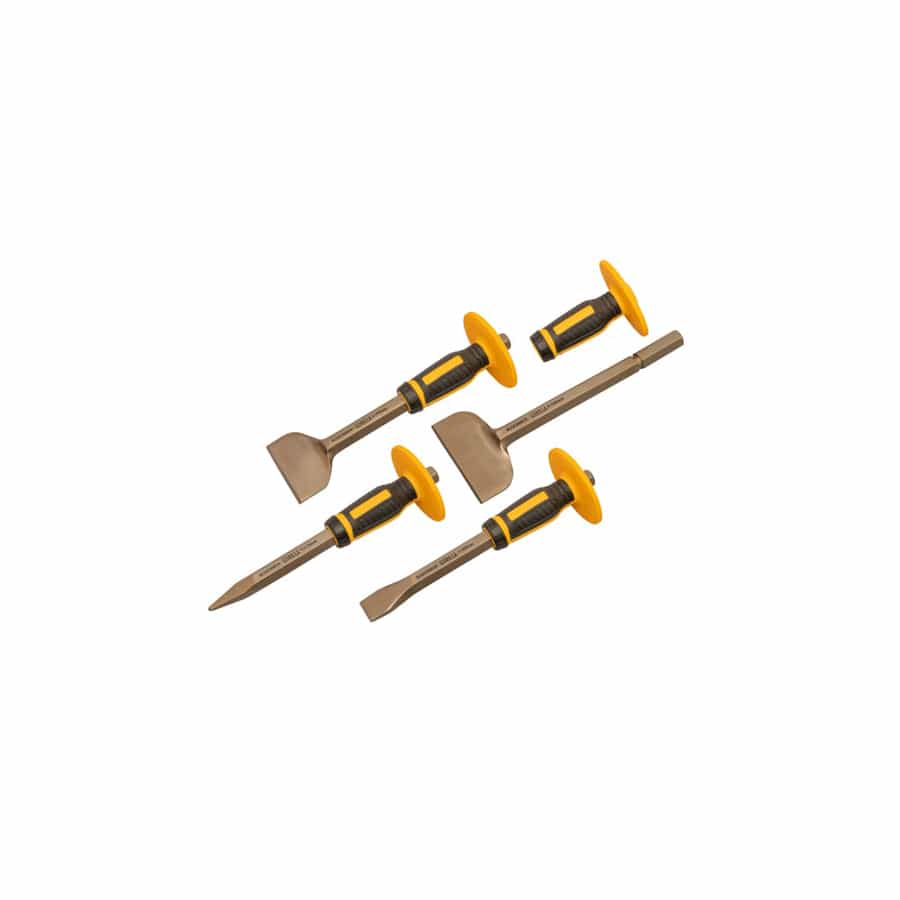 Roughneck ROU31934 Bolster & Chisel Set with Non-Slip Guards, 4 Piece