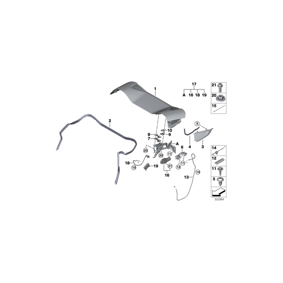 Genuine BMW 51257367676 RR6 I15 Hinge, Linkage Aperture Flap, Left (Inc. Dawn & i8) | ML Performance US Car Parts