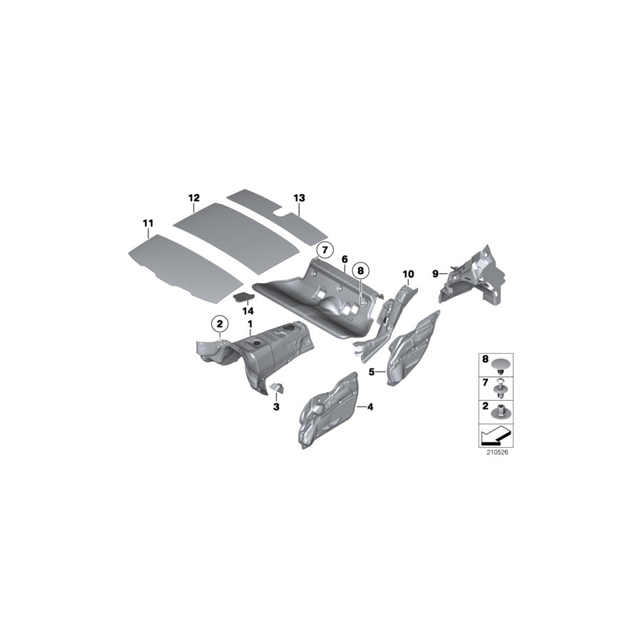 Genuine BMW 51482991039 E84 Sound Insulating Roof Rear (Inc. X1 16d, X1 35iX & X1 20dX) | ML Performance US Car Parts