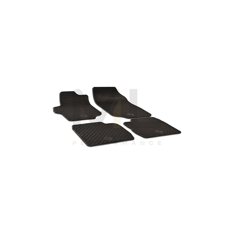 WALSER 50755 Floor mat set Elastomer, Front and Rear, Quantity: 4, Black
