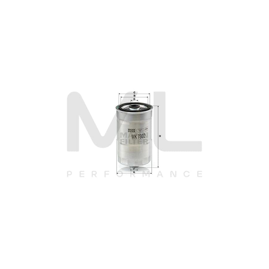 MANN-FILTER WK 730/2 x Fuel filter with seal