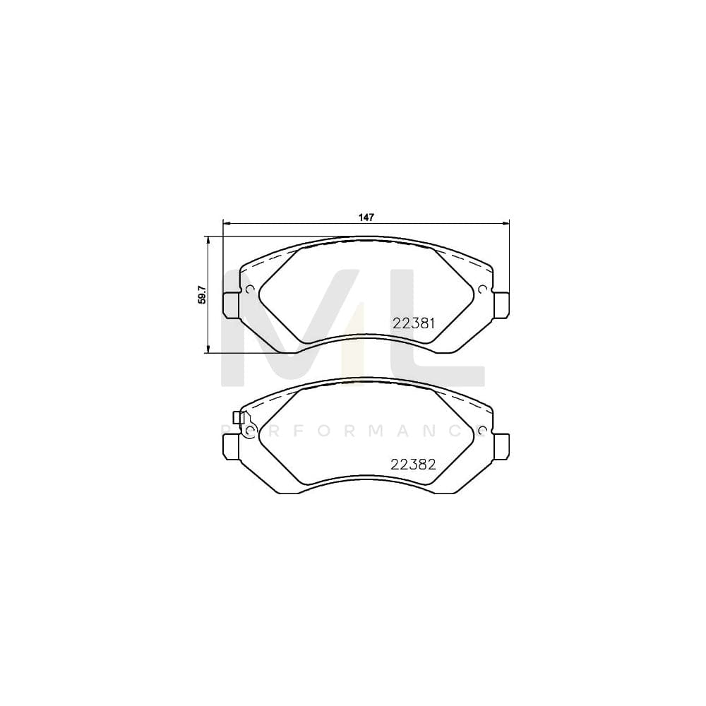 Hella 8DB 355 024-881 Brake Pad Set With Acoustic Wear Warning