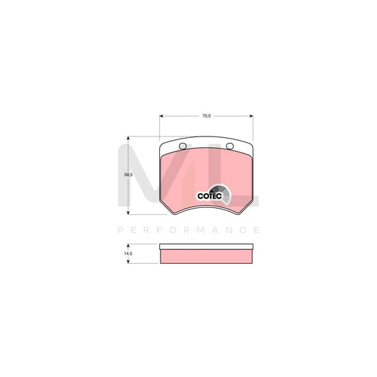 TRW Cotec Gdb973 Brake Pad Set For Austin Mini Not Prepared For Wear Indicator | ML Performance Car Parts