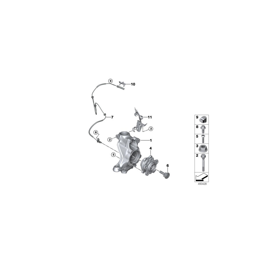 Genuine BMW 31216878611 G20 G21 Carrier, Left AWD (Inc. 330dX, 330iX & M340iX) | ML Performance US Car Parts