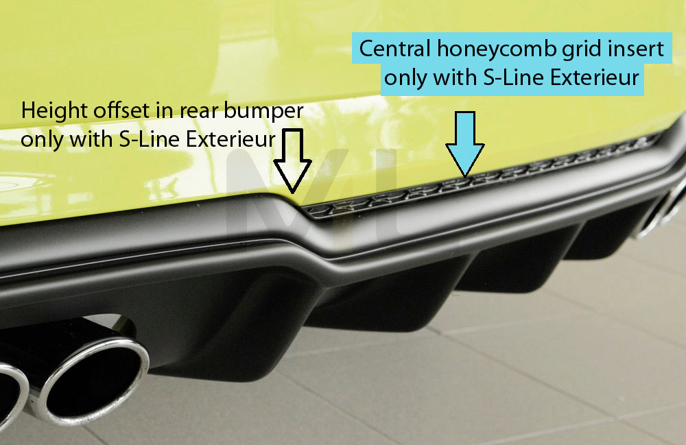 Rieger 00088180 Audi 8V A3 Rear Diffuser 6 | ML Performance UK Car Parts