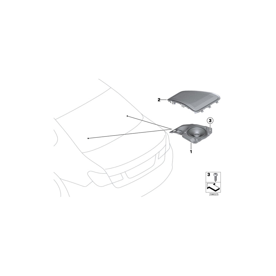 Genuine BMW 65139266059 F02 F01 F03 Speaker Carrier, High End, Left (Inc. 740d, 730i & 740Li) | ML Performance US Car Parts