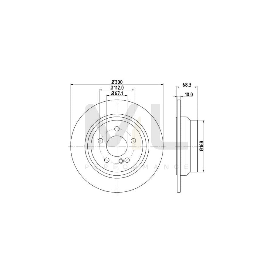 HELLA PRO 8DD 355 108-841 Brake Disc Solid, Coated, without wheel hub, without wheel studs