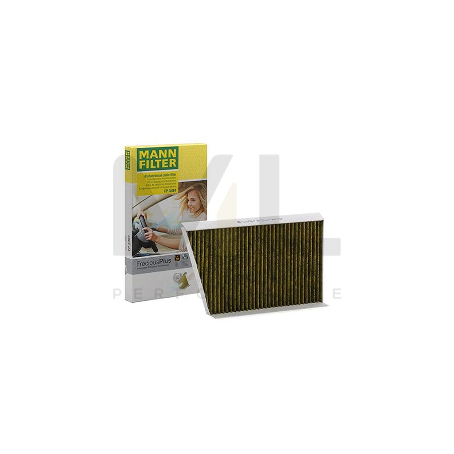 MANN-FILTER FP 3461 Pollen filter Activated Carbon Filter, Activated Carbon Filter with polyphenol, Particulate filter (PM 2.5), with antibacterial action, with fungicidal effect, FreciousPlus