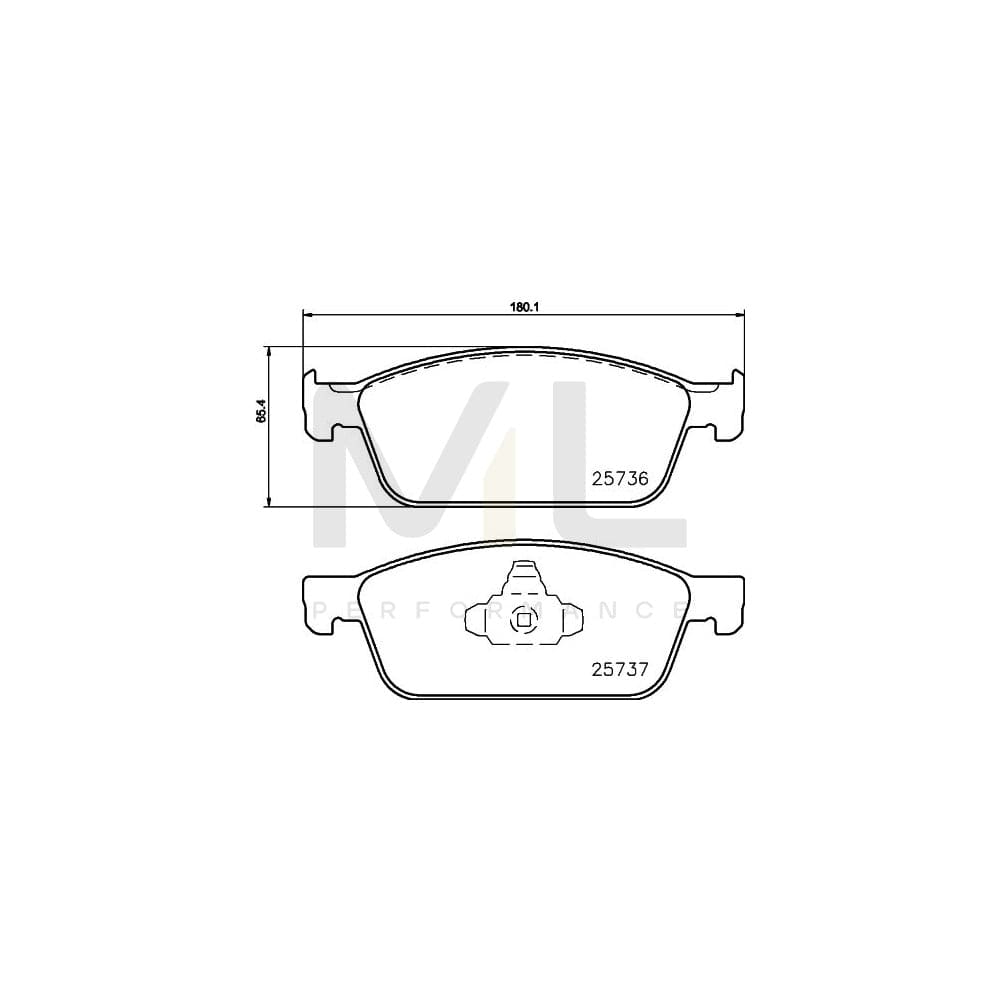 Hella 8DB 355 020-831 Brake Pad Set Not Prepared For Wear Indicator