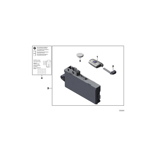 Genuine BMW 66129284932 F11 F10 F07 Rf Remote Control Pca - Luxury Line 315 MHZ (Inc. Hybrid 5, 525d & 520d) | ML Performance US Car Parts