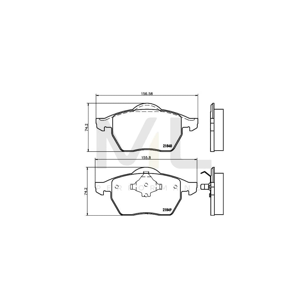 Hella 8DB 355 008-001 Brake Pad Set Not Prepared For Wear Indicator