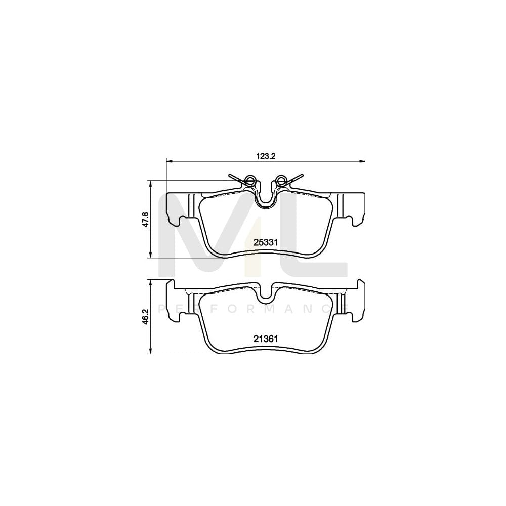 Hella 8DB 355 021-681 Brake Pad Set Prepared For Wear Indicator