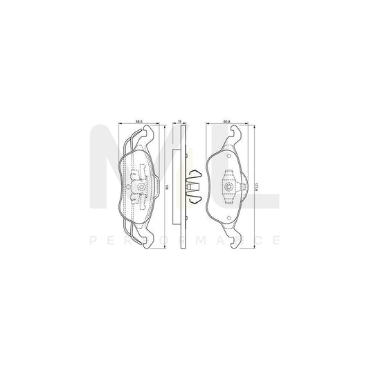 Bosch 0986424450 Brake Pad Set For Ford Focus Front Axle, Rear Axle, With Mounting Manual BP219 | ML Performance Car Parts