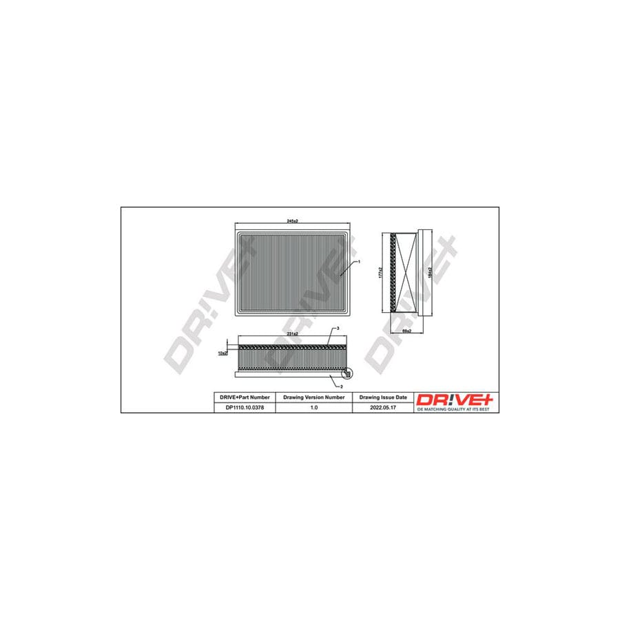 Dr!Ve+ Dp1110.10.0378 Air Filter