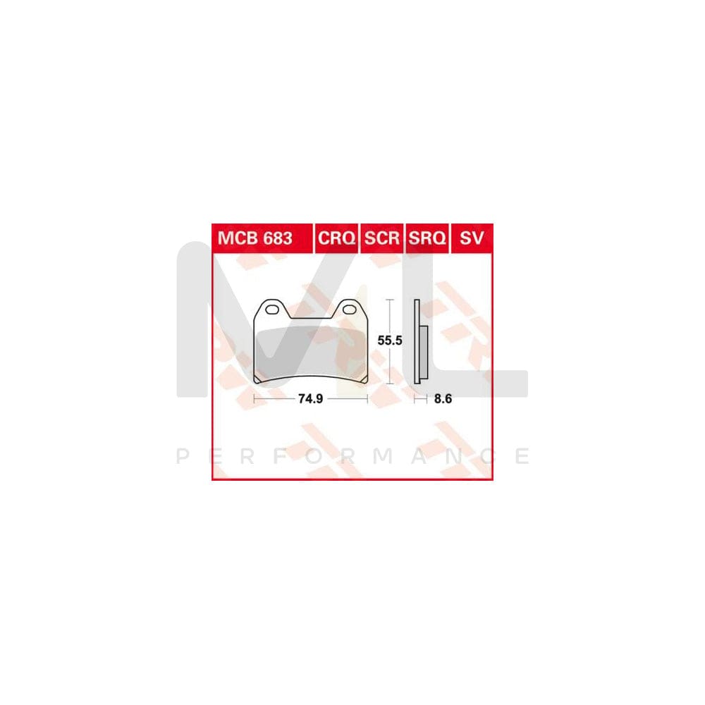 TRW Sinter Carbon Racing Mcb683Scr Brake Pad Set | ML Performance Car Parts