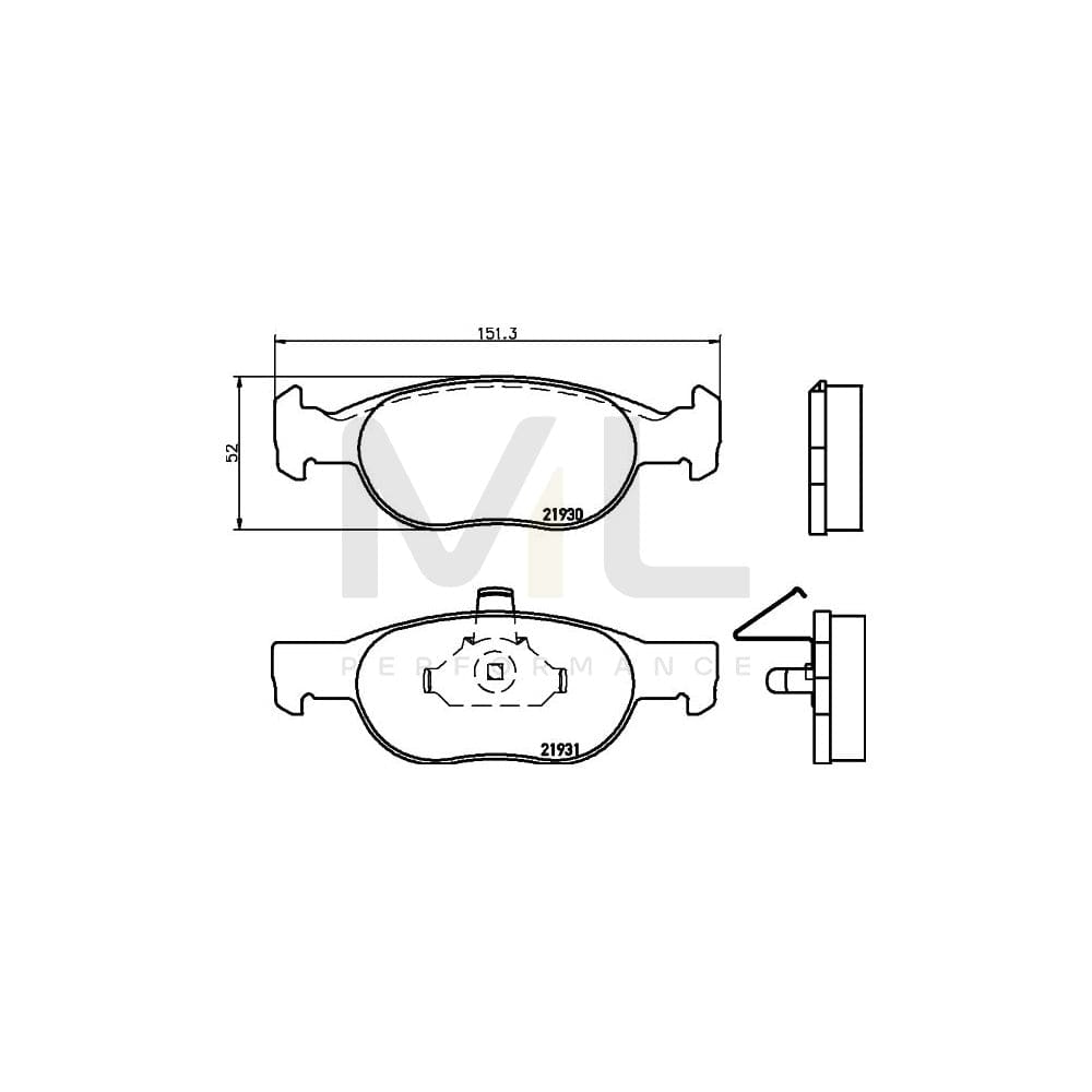 Hella 8DB 355 009-231 Brake Pad Set For Fiat Punto Ii Hatchback (188) Not Prepared For Wear Indicator