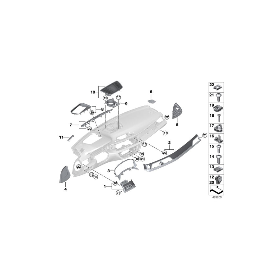 Genuine BMW 51459362999 G11 G12 Cover Pan.Inst.Pan.Light Oak Front Pass. Left hand drive (Inc. 750dX, 740iX & 740LeX) | ML Performance US Car Parts