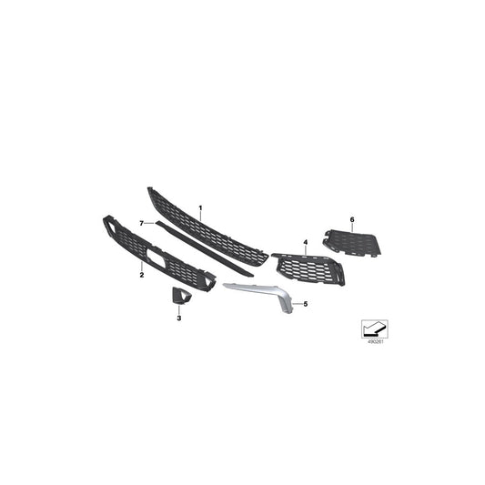 Genuine BMW 51118063423 G30 G31 Cover, Grill, Left (Inc. M550dX & M550iX) | ML Performance US Car Parts