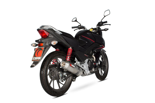 Scorpion EHA171SEO Honda CB125 F Factory Oval Full System - Polished Stainless Steel Sleeve | ML Performance US US