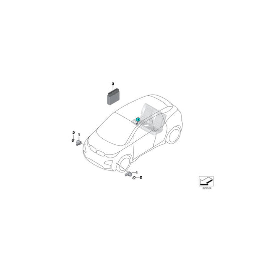 Genuine BMW 66209311257 Ultrasonic Sensor, Laurus Gray WB89 (Inc. i3 60Ah, i3 60Ah Rex & i3s 120Ah Rex) | ML Performance US Car Parts