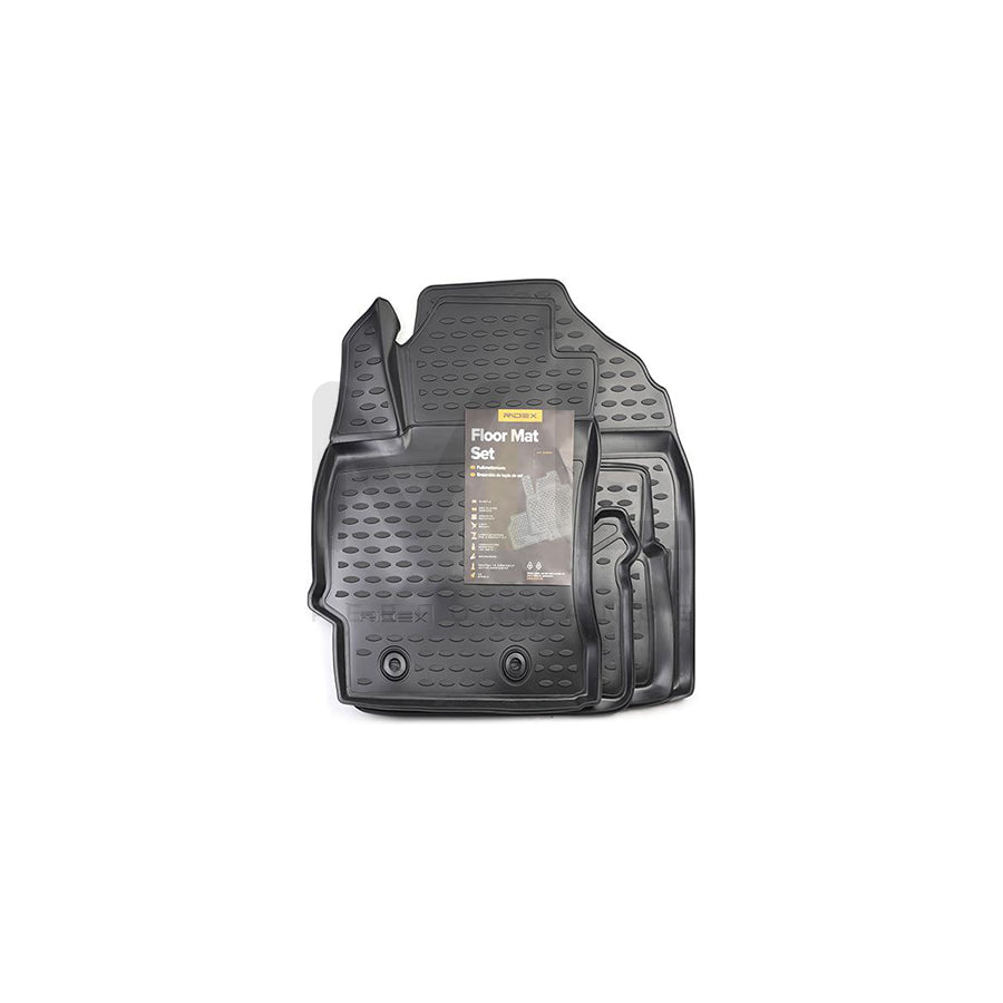 RIDEX Tailored 215A0024 Floor mat set for TOYOTA AURIS Elastomer, Front and Rear, Quantity: 3, Black