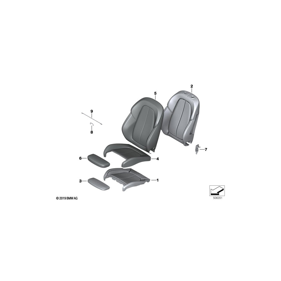 Genuine BMW 52107398429 F45 F46 F48 Sports Seat Cover Leather OYSTER/GRAU (Inc. X1 20iX, 220dX & X1 28i) | ML Performance US Car Parts