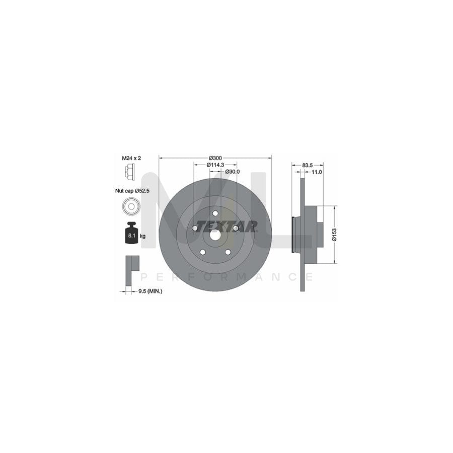TEXTAR 92233100 Brake Disc Solid, with integrated magnetic sensor ring, with wheel bearing | ML Performance Car Parts
