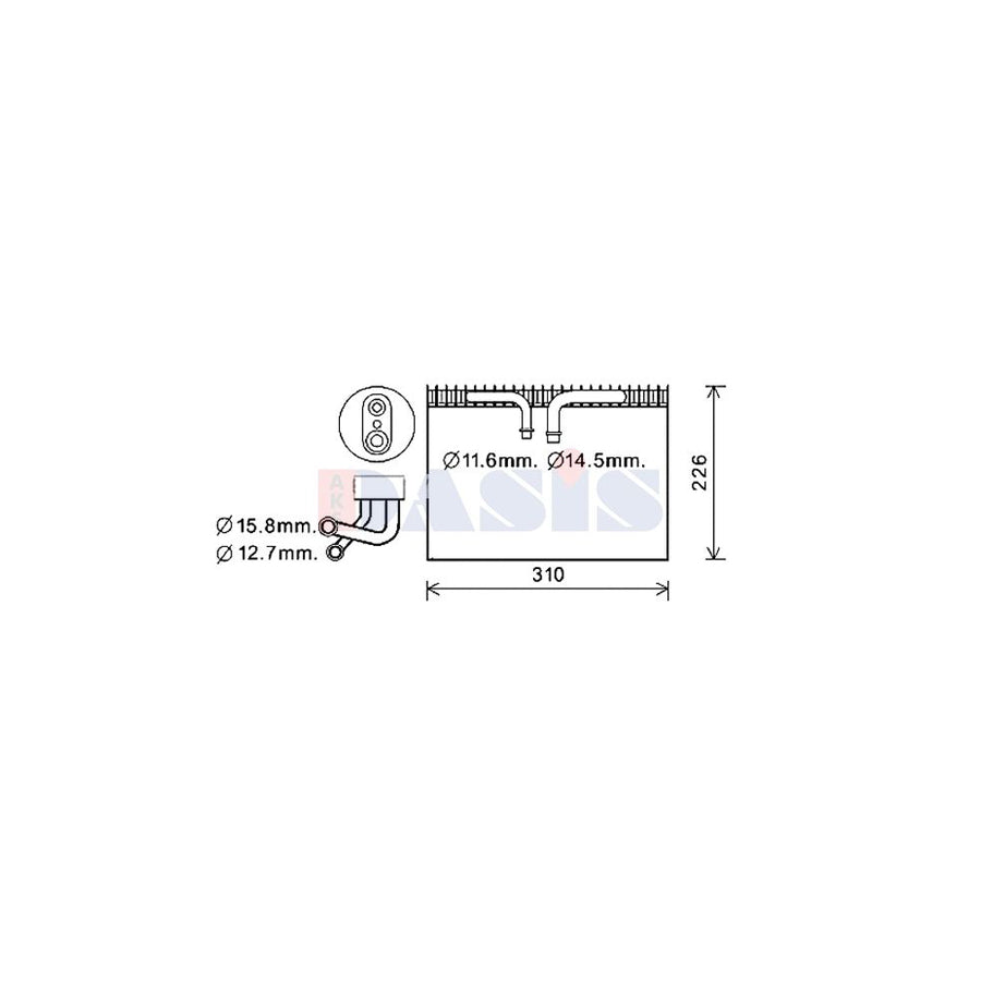 AKS Dasis 820405N Air Conditioning Evaporator for Saab 9-5