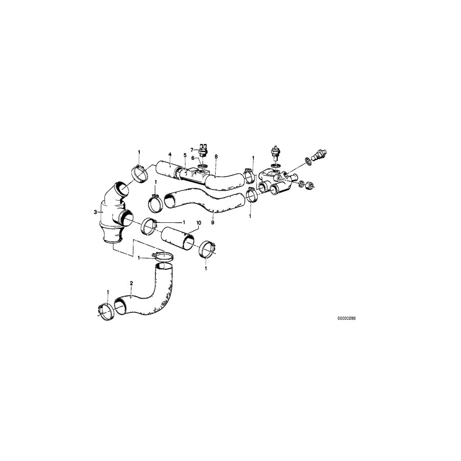 Genuine BMW 11531266470 E21 E12 Water Hose (Inc. 320i & 520i) | ML Performance US Car Parts