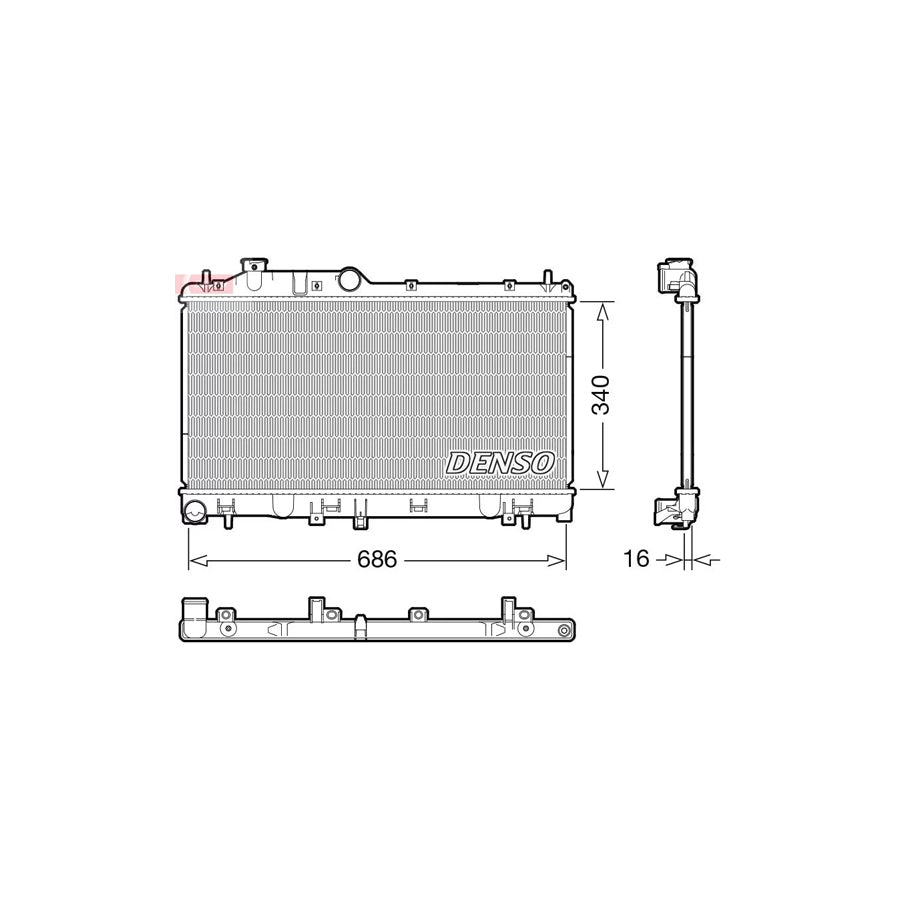 DENSO DRM36025 Engine Radiator for Subaru Impreza III Hatchback (Gr, Gh, G3)