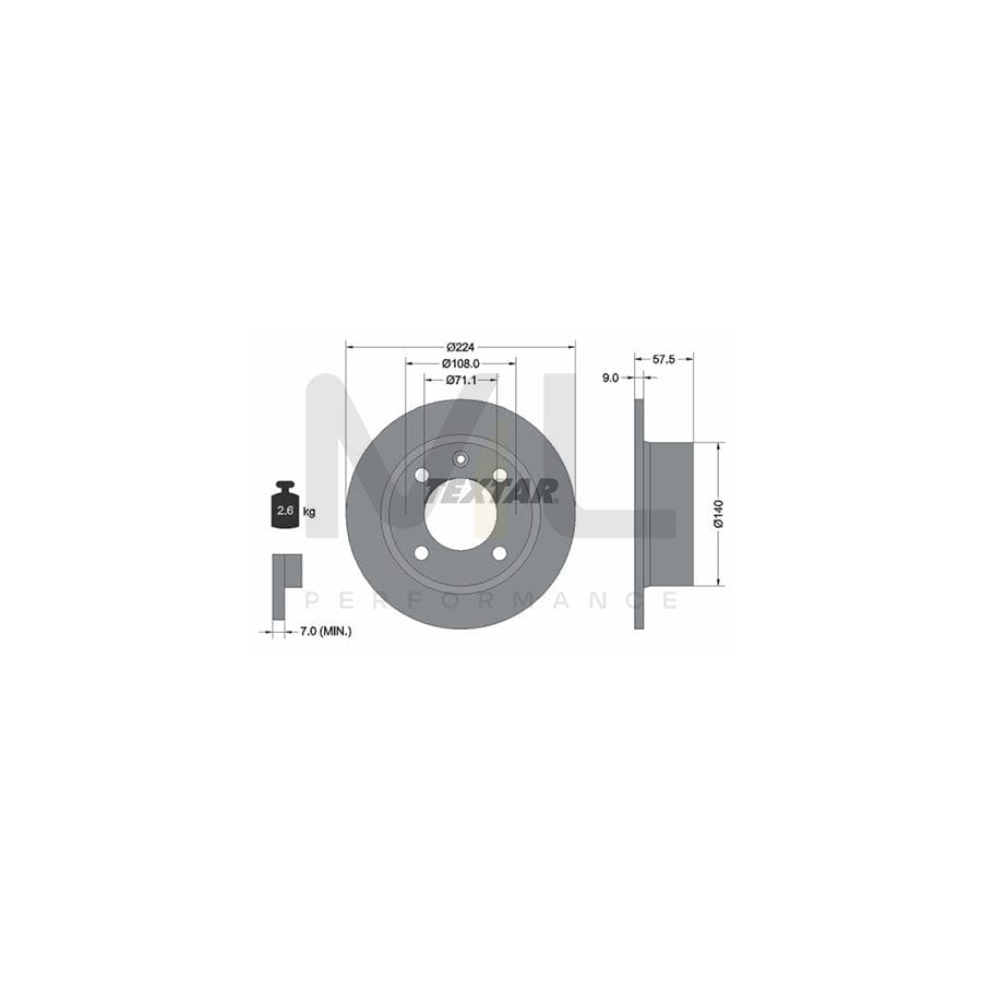 TEXTAR 92059700 Brake Disc for CITRO??? XANTIA Solid, without wheel hub, without wheel studs | ML Performance Car Parts
