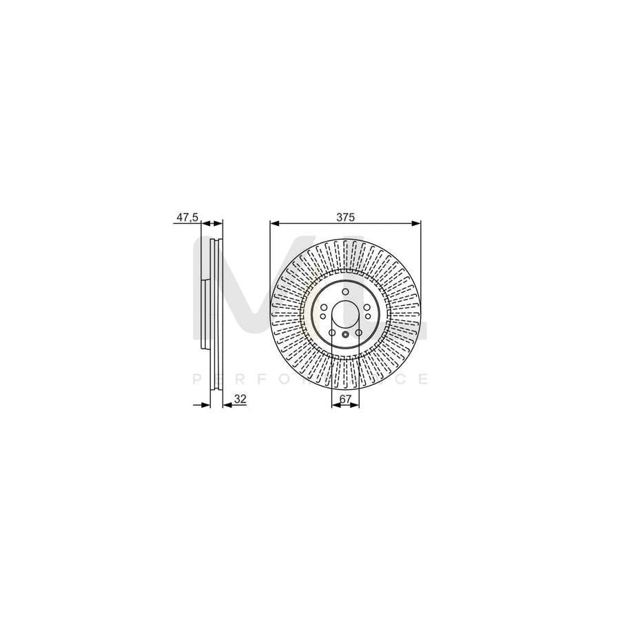 BOSCH 0 986 479 A26 Brake Disc Vented, Coated, High-carbon | ML Performance Car Parts