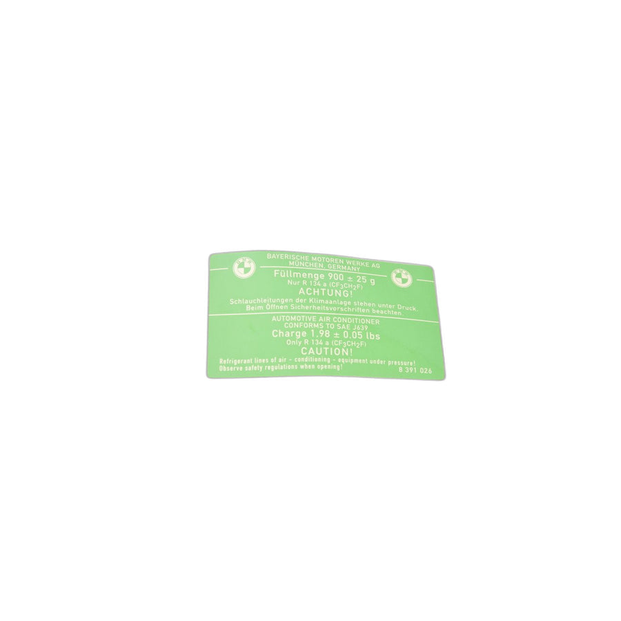 Genuine BMW 64508391026 E36 Label "Air Condition" (Inc. Z3) | ML Performance US Car Parts
