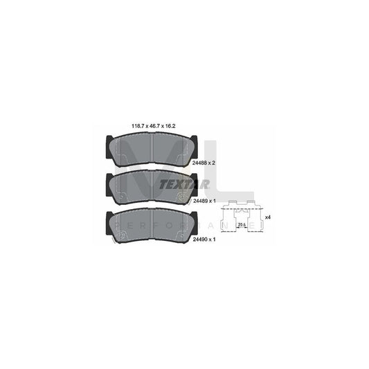 TEXTAR 2448801 Brake pad set with acoustic wear warning | ML Performance Car Parts
