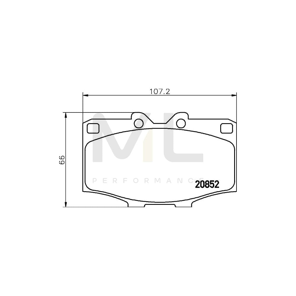 Hella 8DB 355 007-301 Brake Pad Set Not Prepared For Wear Indicator