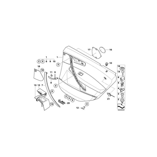 Genuine BMW 51423451351 E83 Door Lining Leather Rear Left TABAK (Inc. X3 3.0sd, X3 3.0i & X3 2.0i) | ML Performance US Car Parts