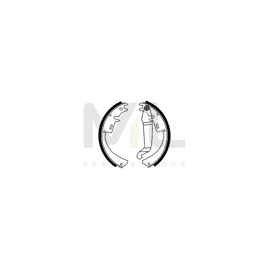 HELLA 8DB 355 000-081 Brake Shoe Set with handbrake lever
